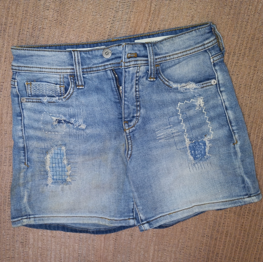 Size 26 Woman Slim Boyfriend Blue Jean Shorts 'Pilcro & the letterpress'